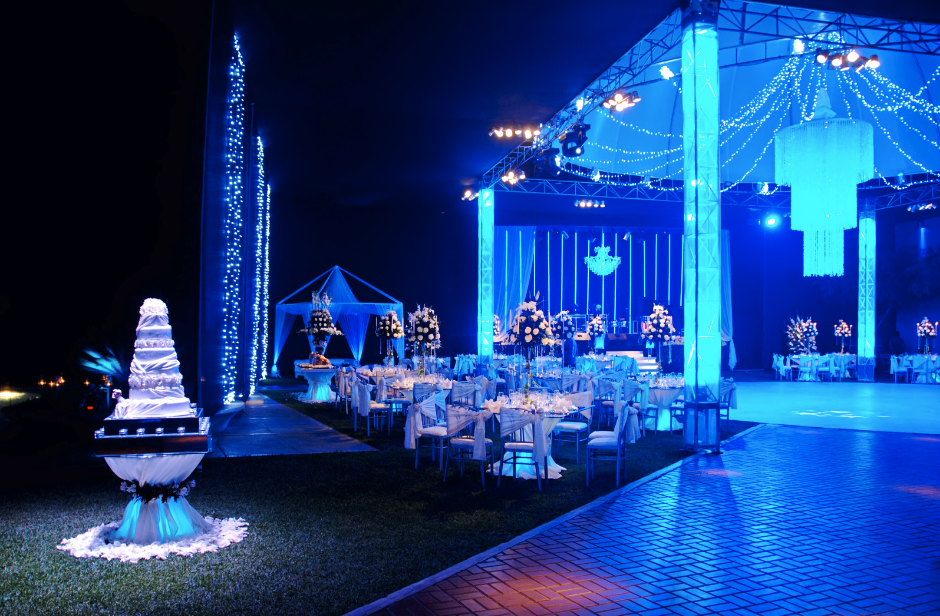 Outdoor Wedding with lights